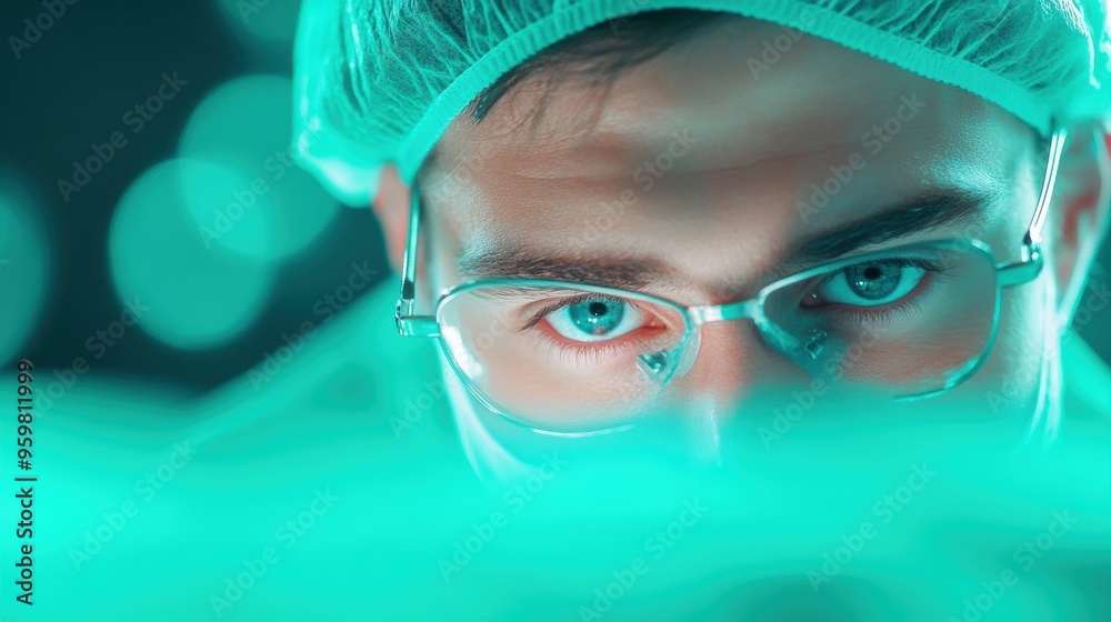 A surgeon performing a delicate procedure, demonstrating precision and expertise. A surgeon performing a delicate procedure, demonstrating precision and expertise.