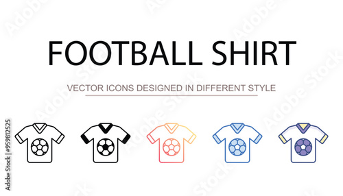 Football Shirt icon design with white background stock illustration