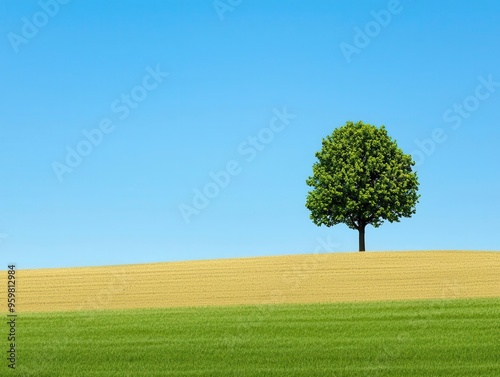 Bright, clear horizon with a single tree, symbolizing hope and new possibilities