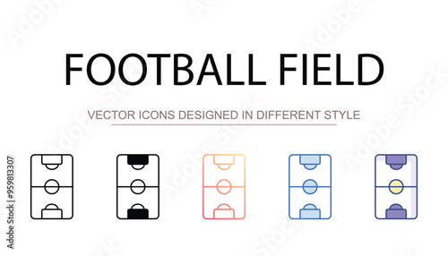 Football Field icon design with white background stock illustration