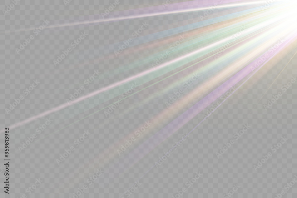 Rainbow crystal star. Crystal ray light, sun shines rainbow red yellow and blue color. Optical fire light effect. Vector lens glare leakage glare reflection effect. Sparkle shine. Sunlight Rainbow crystal star. Crystal ray light, sun shines rainbow red yellow and blue color. Optical fire light effect. Vector lens glare leakage glare reflection effect. Sparkle shine. Sunlight