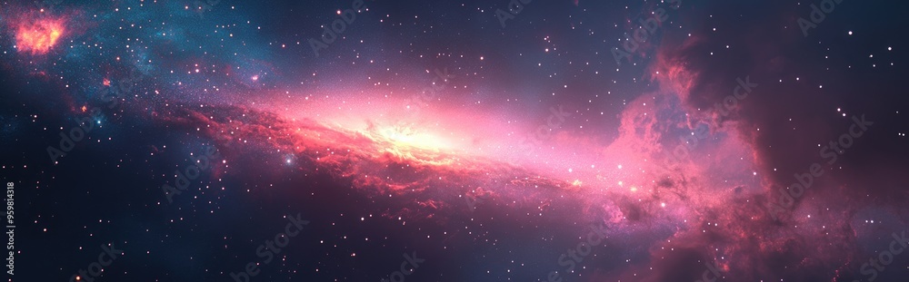 Colorful cosmos featuring stardust and a milky way in a 3D cartoon rendering A magical galaxy with an infinite universe and starry night 3D render
