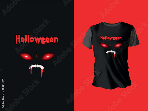  Halloween t shirt design vector and typography for  Halloween day.