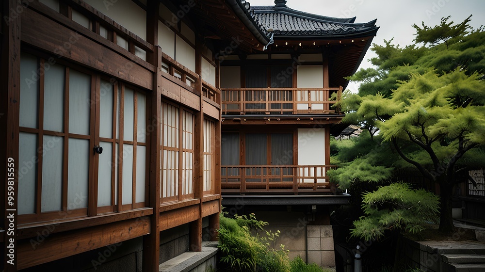 Fototapeta premium Kyoto architecture building outdoors.