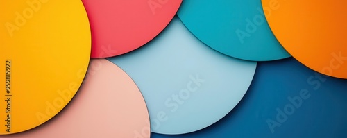 Colorful Venn diagram, sections magnified for clarity, 3D illustration