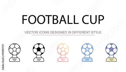 Football cup icon design with white background stock illustration