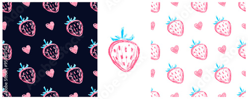 Children's drawings with wax crayons. Set Print
