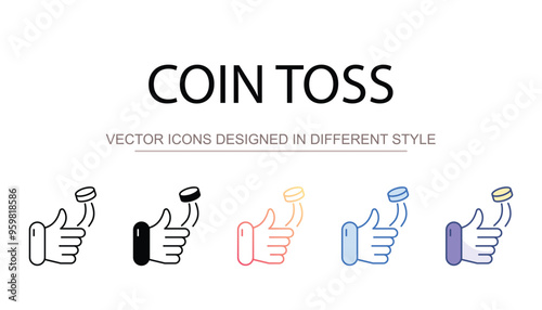 Coin Toss icon design with white background stock illustration