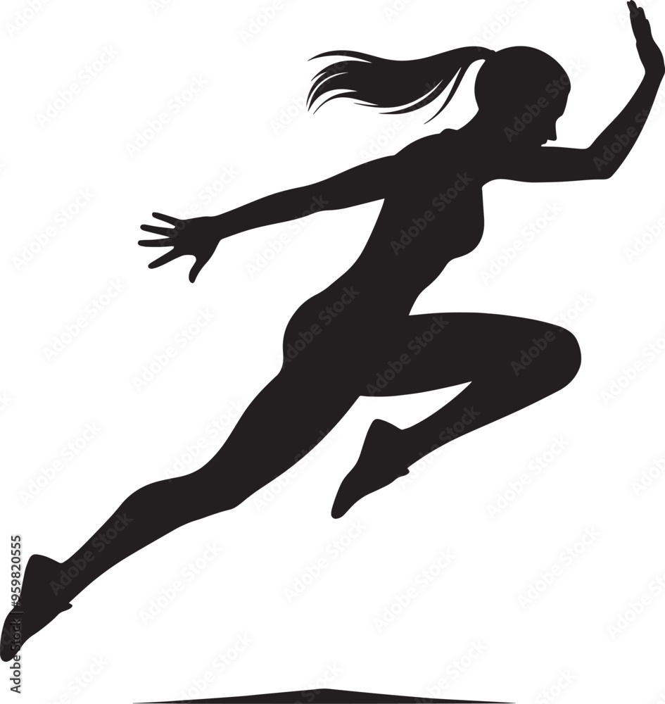 Jumping sport silhouette vector illustration isolated on a white background Jumping sport silhouette vector illustration isolated on a white background