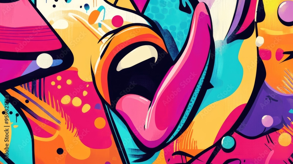 Abstract Graffiti Art with Vivid Colors and Bold Shapes Abstract Graffiti Art with Vivid Colors and Bold Shapes