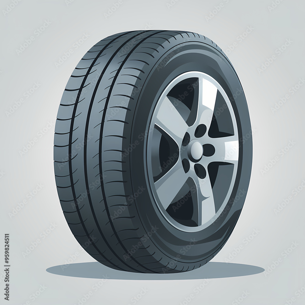 Obraz premium car wheel isolated on white background