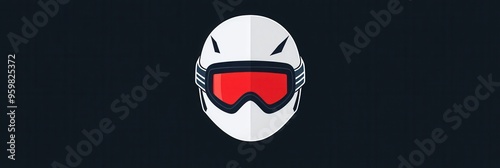 Free Download A sleek logo showcases a ski helmet and goggles in a minimalist design, ideal for representing winter sports and skiing culture. Generative AI - GFXLoad