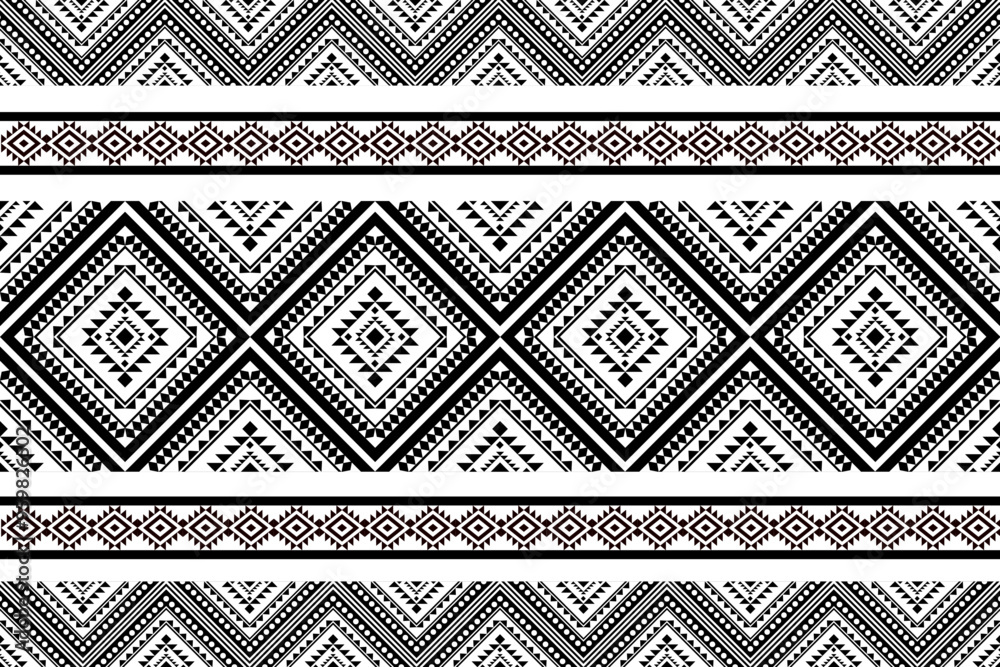 Geometric ethnic oriental seamless pattern Design for background texture in black and white. Fabric, cloth design, wallpaper, wrapping Geometric ethnic oriental seamless pattern Design for background texture in black and white. Fabric, cloth design, wallpaper, wrapping