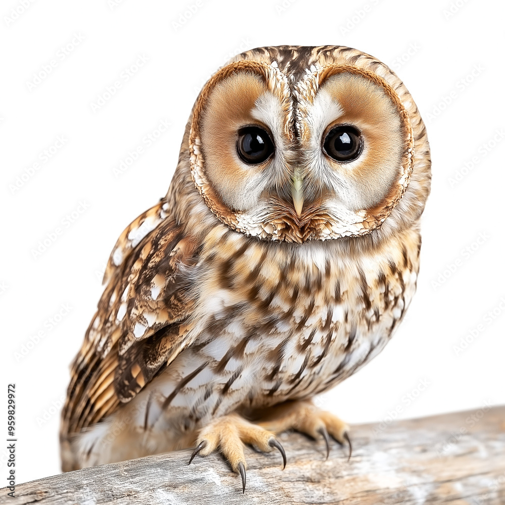 Naklejka premium Tawny Owl Isolated