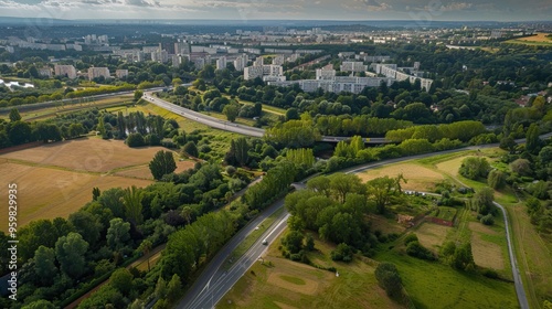 Aerial View of Suburban Landscape