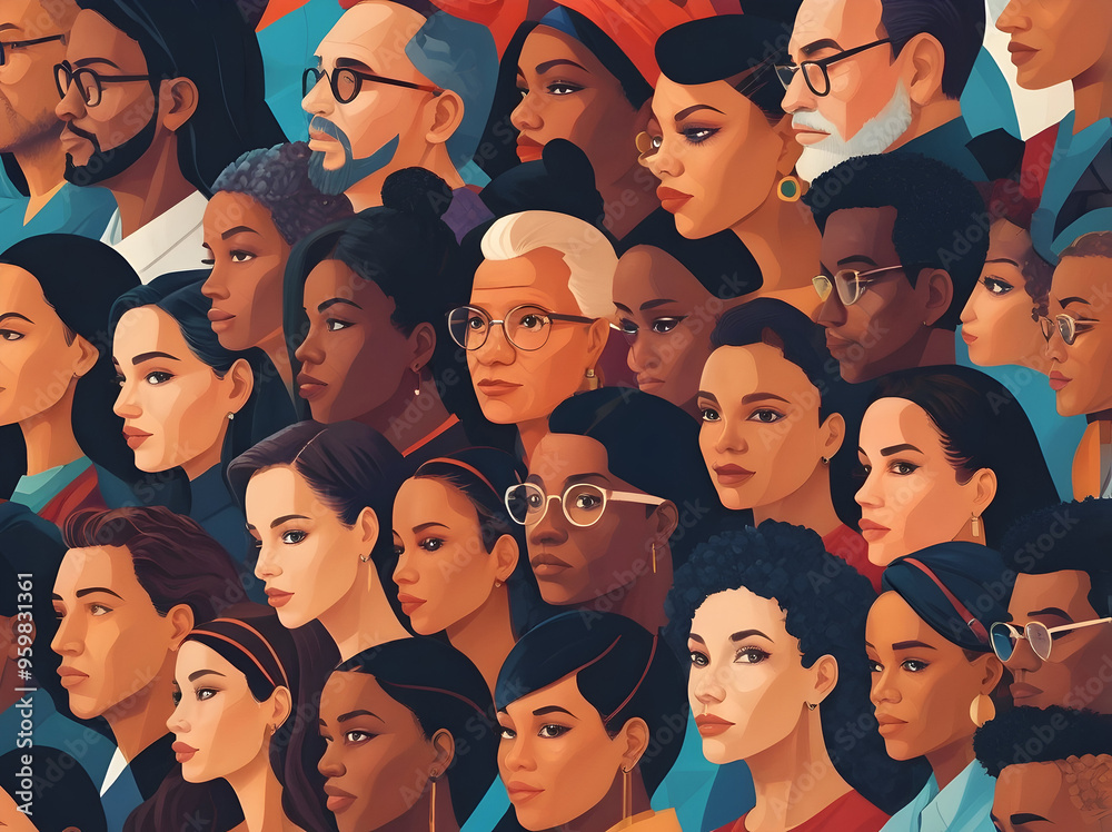 illustration representing the idea that democracy thrives on diversity,International Day of Democracy, “Empowering the next generation illustration representing the idea that democracy thrives on diversity,International Day of Democracy, “Empowering the next generation