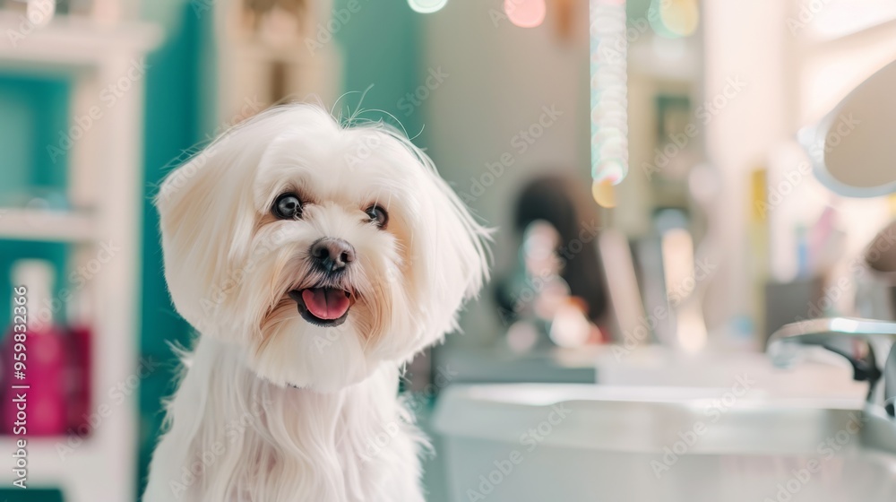 A fluffy white dog with expressive eyes sits indoors, exuding joy and playfulness in a well-lit, cheerful room. A fluffy white dog with expressive eyes sits indoors, exuding joy and playfulness in a well-lit, cheerful room.