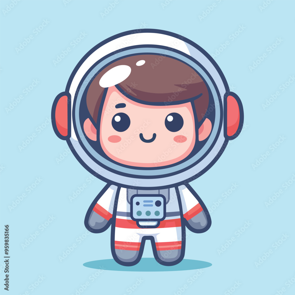 Adorable cute astronaut cartoon flat design style vector illustration Adorable cute astronaut cartoon flat design style vector illustration