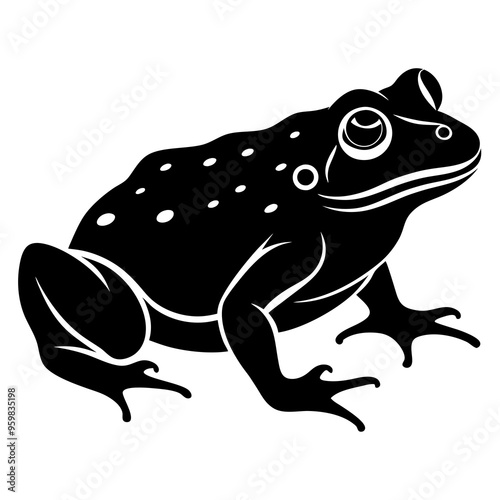 frog black vector on a white background