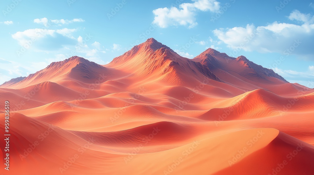 Naklejka premium Majestic Sand Dunes in the Desert Under a Clear Sky