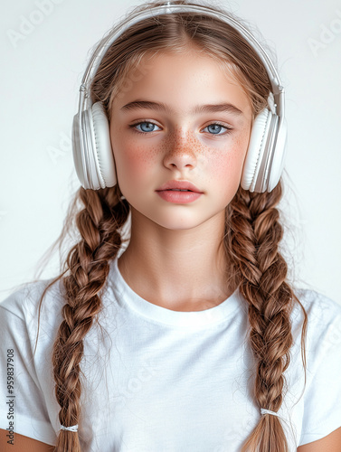 A teenage girl with braided...