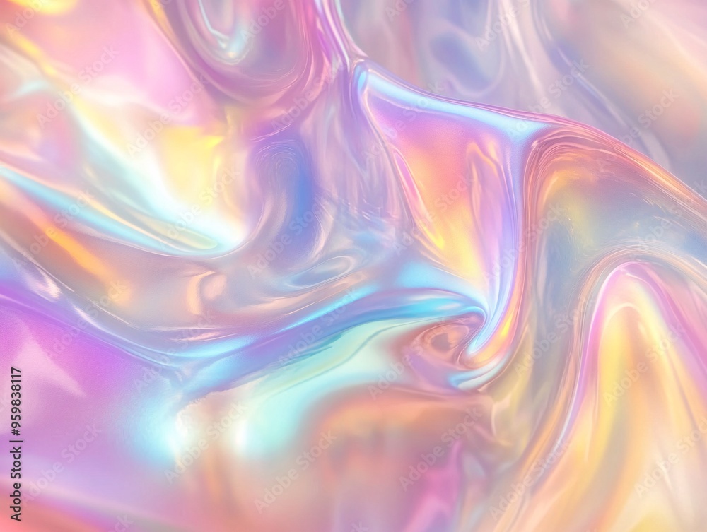 Iridescent Pastel Silk Waves Iridescent Pastel Silk Waves