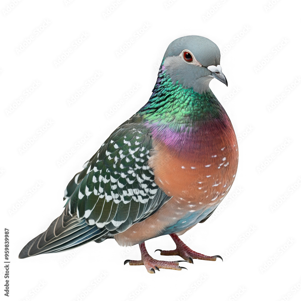 Fototapeta premium Commercial Quality Shot of an Isolated Emerald Spotted Wood Dove Bird