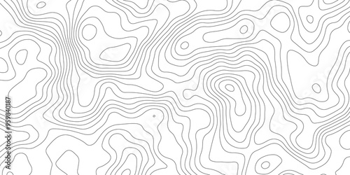 Topographic map background geographic line map with elevation assignments. Modern design with White background with topographic wavy pattern design.paper texture Imitation of a geographical map shades