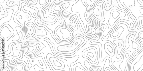 Topographic map background geographic line map with elevation assignments. Modern design with White background with topographic wavy pattern design.paper texture Imitation of a geographical map shades