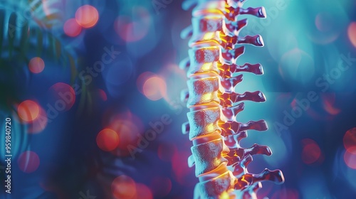 Human Spine Anatomy - 3D Illustration photo