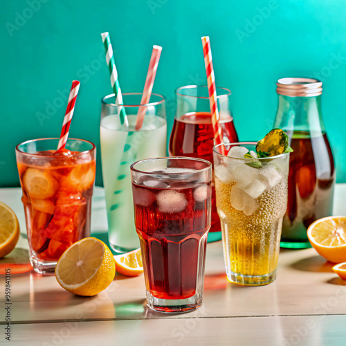 glass of lemonadedrink, glass, cocktail, fruit, lemon, juice, tea, orange, beverage, ice, alcohol, cold, food, isolated, red, citrus, refreshment, fresh, lime, summer, white, sangria, strawberry, fres photo