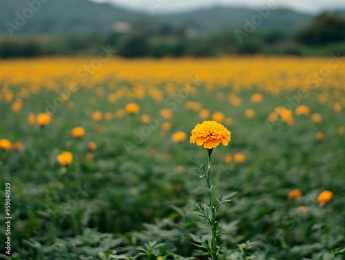 Marigold in a Large Marigold Garden....Keywords: