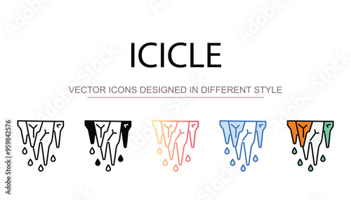 Icicle icon design with white background stock illustration
