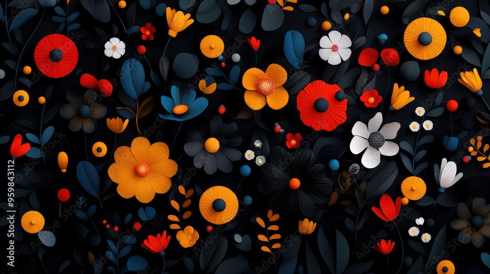 Floral pattern with intricate details Floral pattern with intricate details