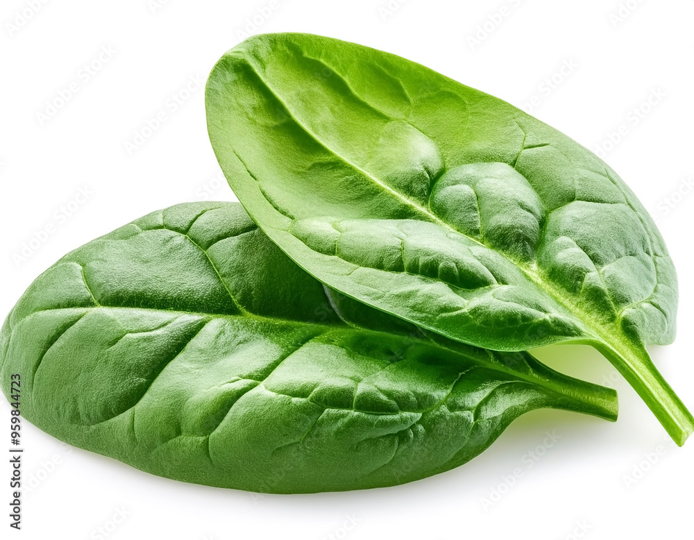 fresh green baby spinach leaves, isolated on white background fresh green baby spinach leaves, isolated on white background