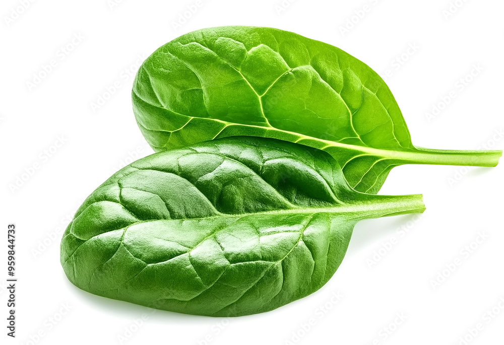 fresh green baby spinach leaves, isolated on white background fresh green baby spinach leaves, isolated on white background