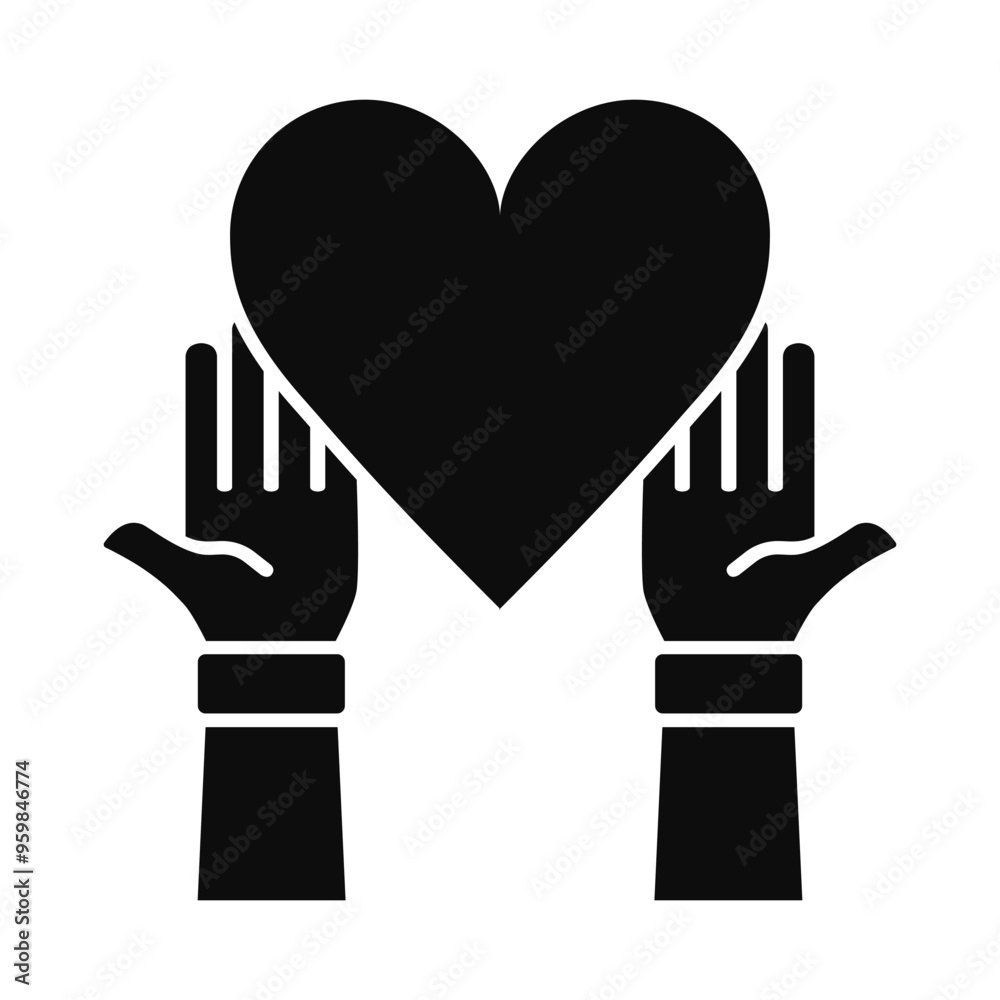 Fototapeta premium Loving support concept healthcare symbol vector icon