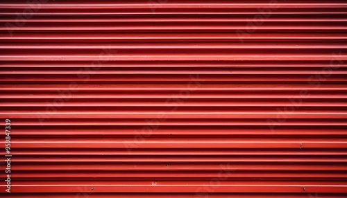 Red garage shutter closeup background