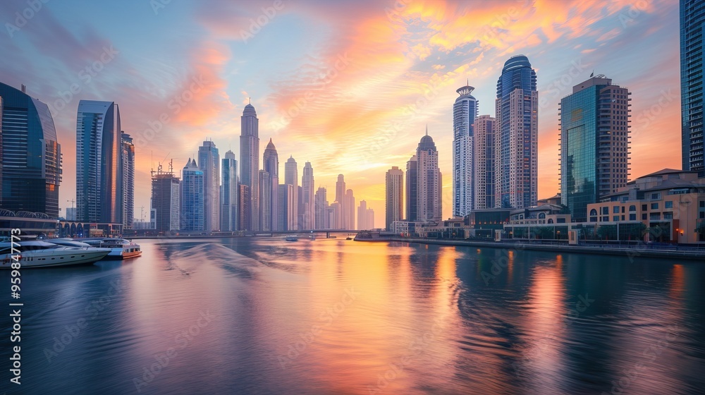 Obraz premium Dubai Skyline at Dawn