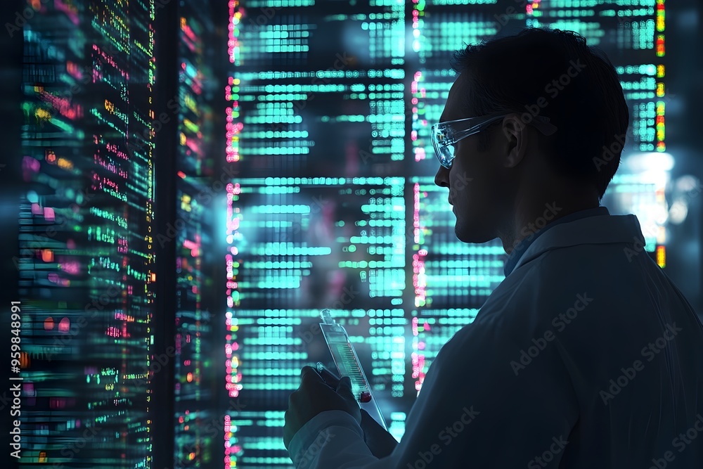 Scientist Utilizing CRISPR Tool in High Tech Laboratory for Genetic Engineering and Future Medicine Scientist Utilizing CRISPR Tool in High Tech Laboratory for Genetic Engineering and Future Medicine