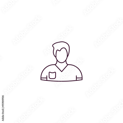 civilian outline icon. Linear vector from army and military concept. Thin line civilian icon isolated on white background