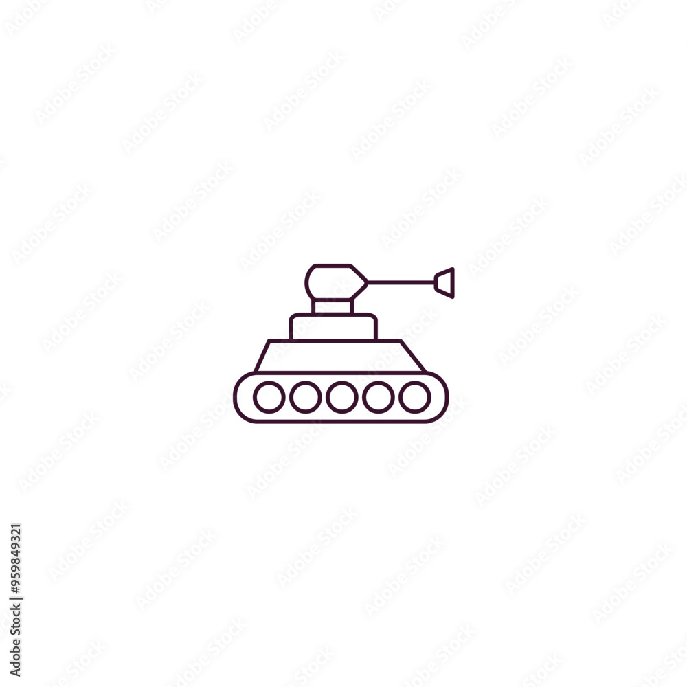 tank outline icon. Linear vector from army and military concept. Thin line tank icon isolated on white background tank outline icon. Linear vector from army and military concept. Thin line tank icon isolated on white background