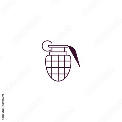 granade outline icon. Linear vector from army and military concept. Thin line granade icon isolated on white background