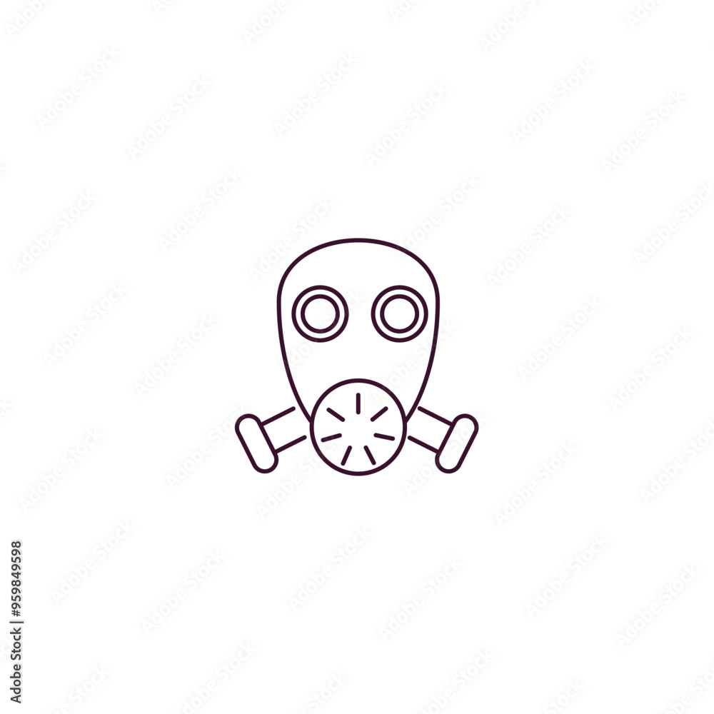 gas mask outline icon. Linear vector from army and military concept. Thin line gas mask icon isolated on white background gas mask outline icon. Linear vector from army and military concept. Thin line gas mask icon isolated on white background