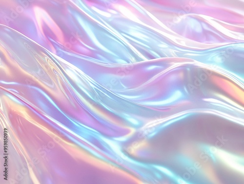 Holographic Surface with Soft Flowing Colors and Gentle Highlights