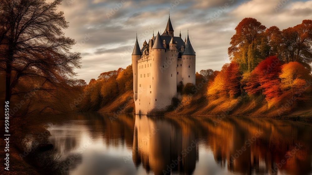 Obraz premium castle with autumn