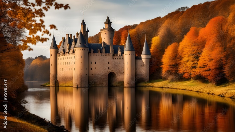 Obraz premium castle with autumn