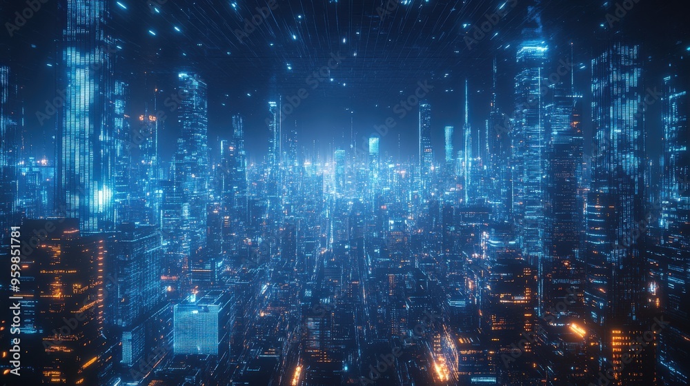 Fototapeta premium Futuristic Digital Background for Tech Processes and AI Concepts