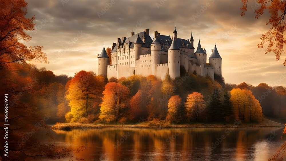 Fototapeta premium castle with autumn