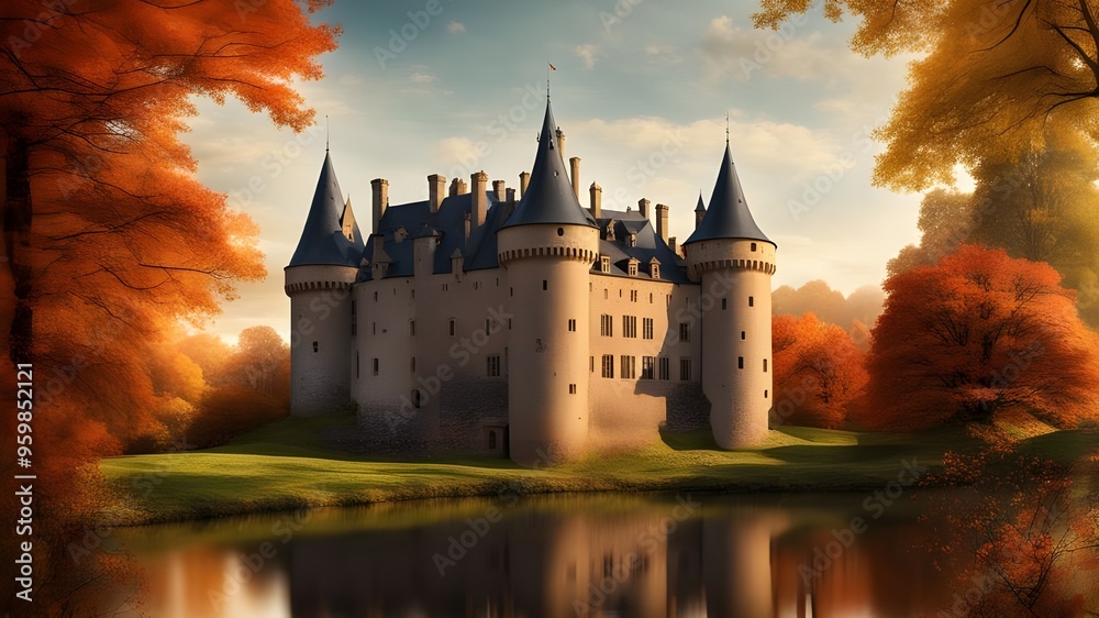 Obraz premium castle with autumn
